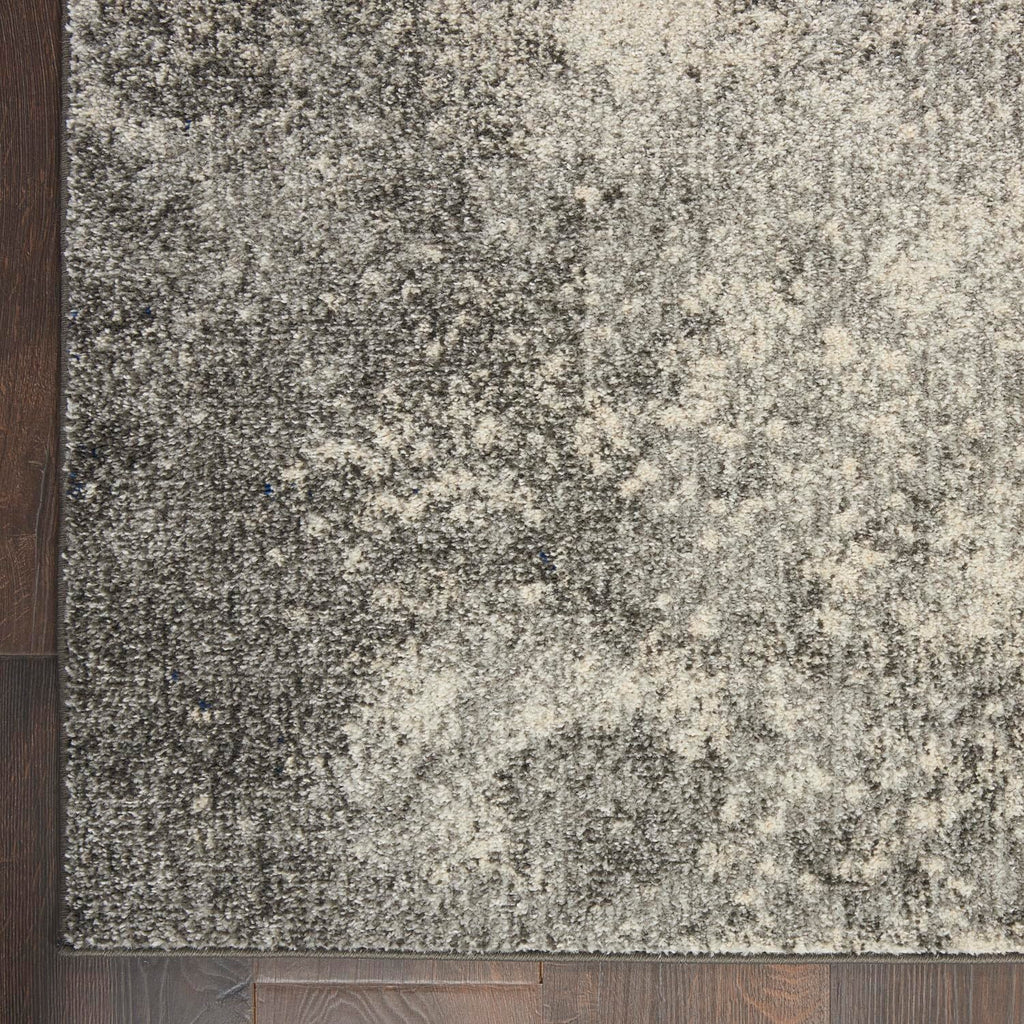 Nourison Passion Charcoal/Ivory 6'7'' X 9'6'' Area-Rug, Modern, Abstract, Easy-Cleaning, Non Shedding, Bed Room, Living Room, Di