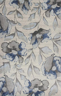 HomeRoots Decor 3'3' x 4'11' Polypropelene Grey/Blue Area Rug