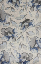 HomeRoots Decor 3'3' x 4'11' Polypropelene Grey/Blue Area Rug