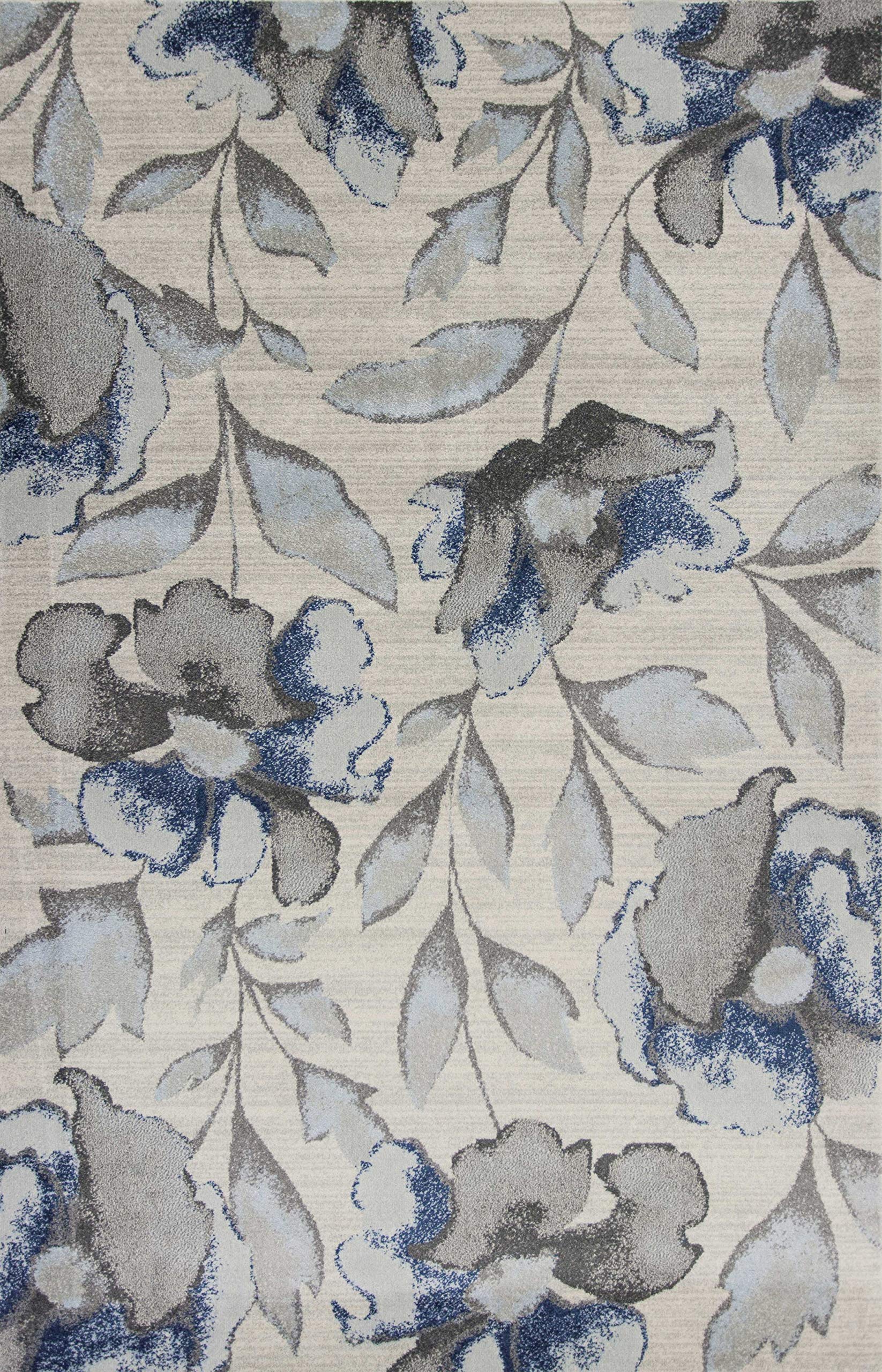 HomeRoots Decor 3'3' x 4'11' Polypropelene Grey/Blue Area Rug