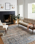 Loloi Chris Loves Julia x Jules Collection, Denim & Spice 7-6 x 9-6 Area Rug - Vintage Accent Rugs for Living Room, Bedroom, E