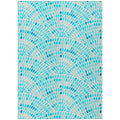 Addison Rugs Surfside Asr37 Aqua 10' X 14' Indoor Outdoor Area Rug, Easy Clean, Machine Washable, Non Shedding, Bedroom, Living Room, Dining Room, Kitchen, Patio Rug