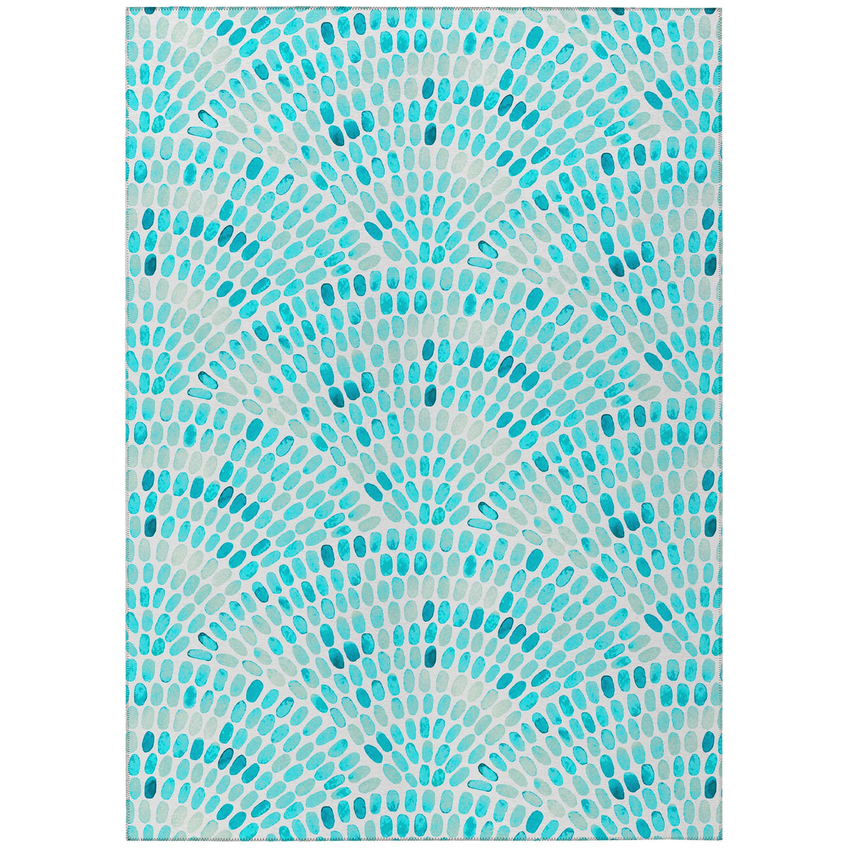 Dalyn Rugs Seabreeze Sz7 Teal Washable 3'X5' Indoor Outdoor Area Rug, Easy Clean, Machine Washable, Non Shedding, Bedroom, Living Room, Dining Room, Kitchen, Patio Rug