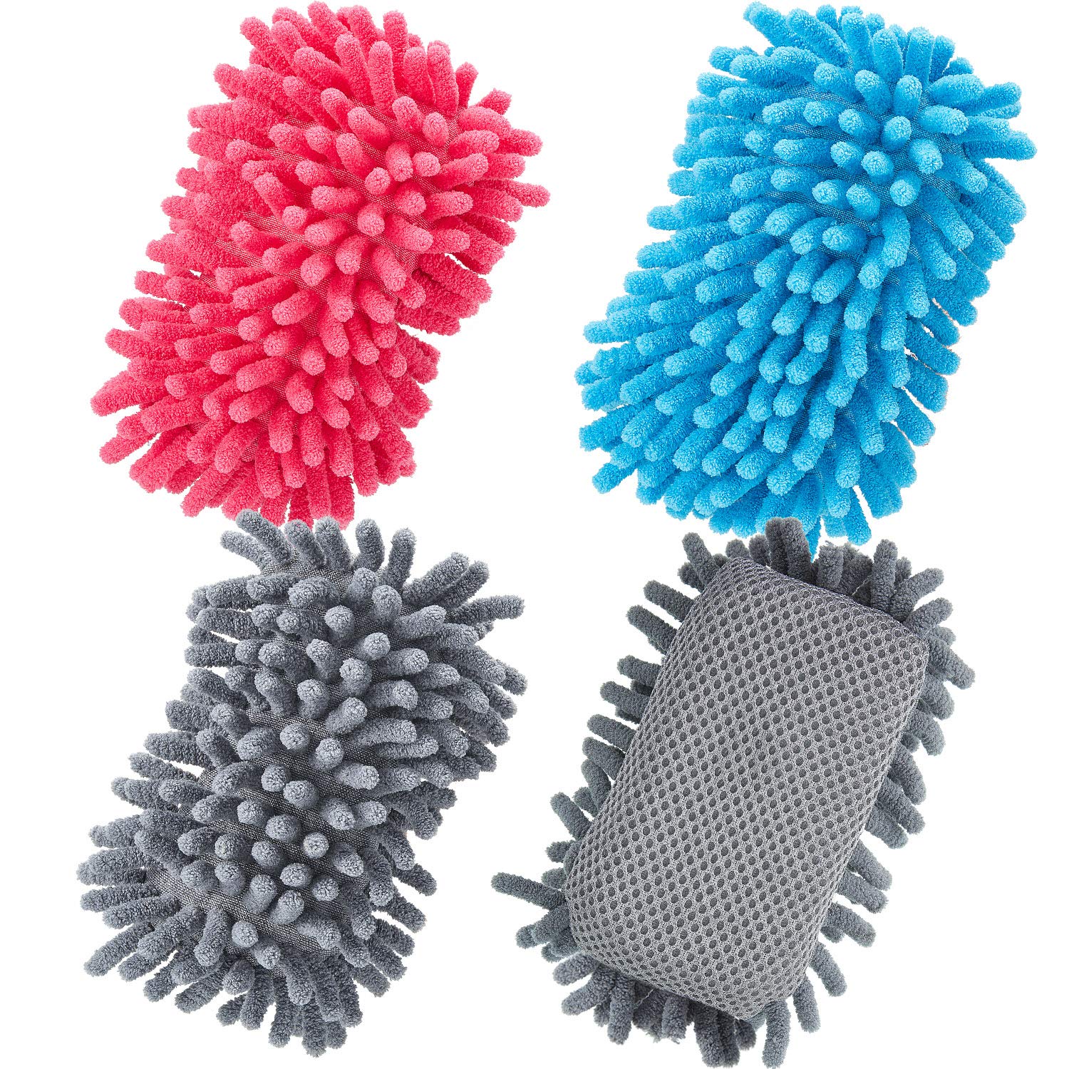 4 Pieces Microfiber Shag Whiteboard Eraser Washable Microfiber Shag Dry Erase Board Eraser For Markers, Chalk, Home, Classroom A