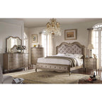 ACME Chelmsford Eastern King Bed - 26047EK - Beige Fabric & Antique Taupe