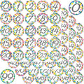 Youngever 1800 Pcs 0-99 Numbers Stickers For Office, Classroom, Organizing, Each Measures 1 Inch Diameter (Confetti Style)