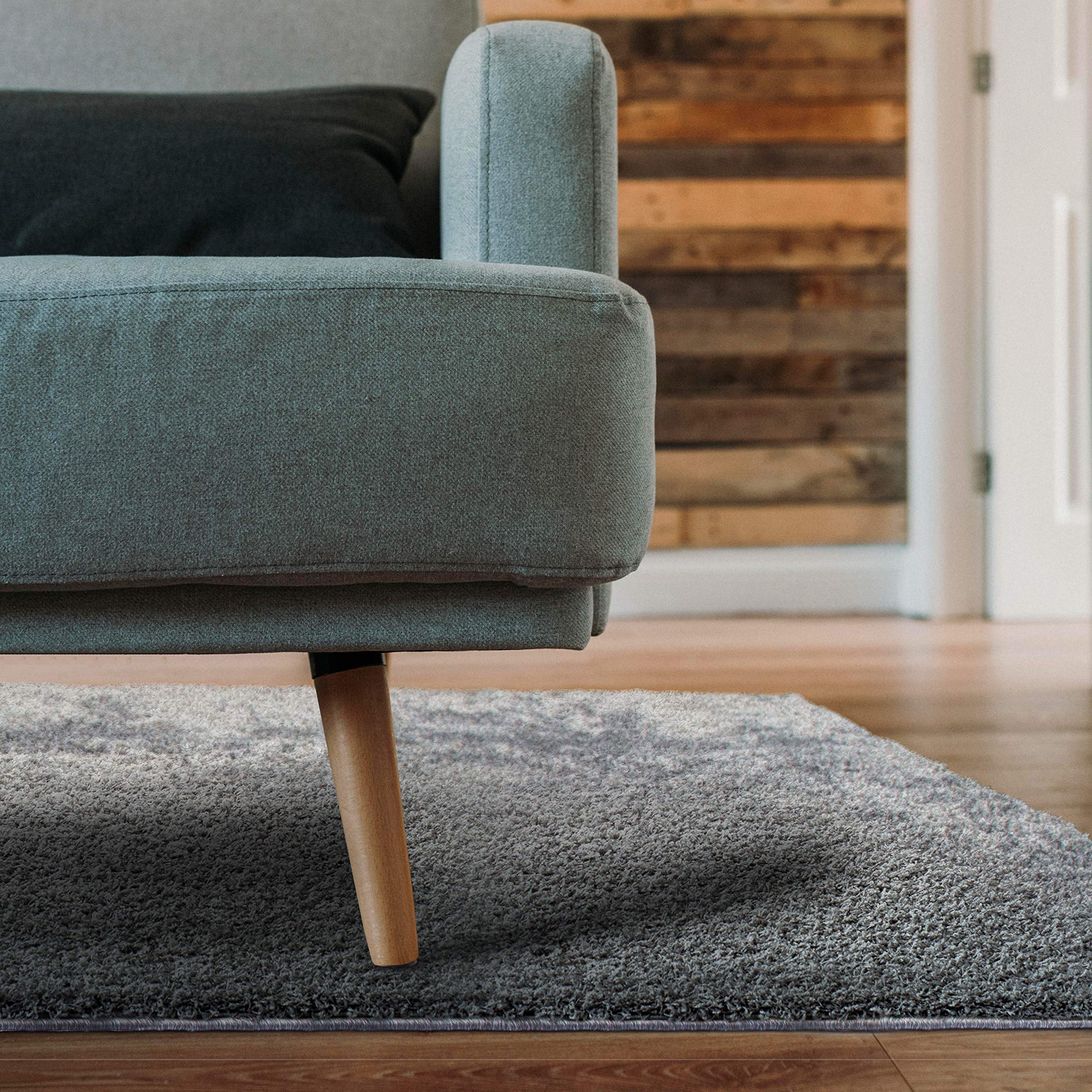 Amy & Delle Modern Shaggy Area Rug Pad| Ultra Soft, Luxury Carpet For Home, Bedroom, Living Room, Bathroom/Toilet| Grey, 39.3 X