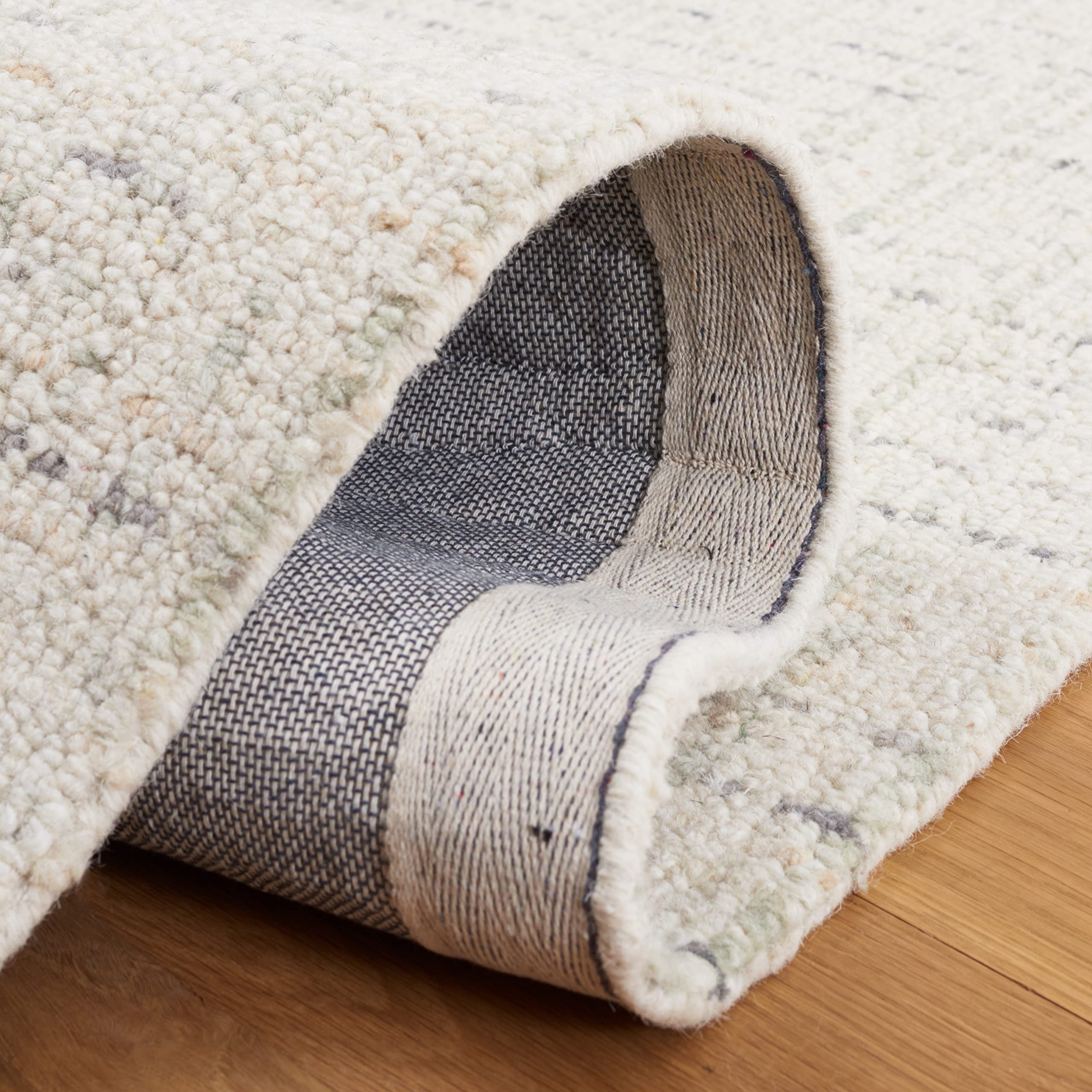 Safavieh Abstract Collection Runner Rug - 2'3'' X 12', Ivory & Light Grey, Handmade Wool, Ideal For High Traffic Areas In Living