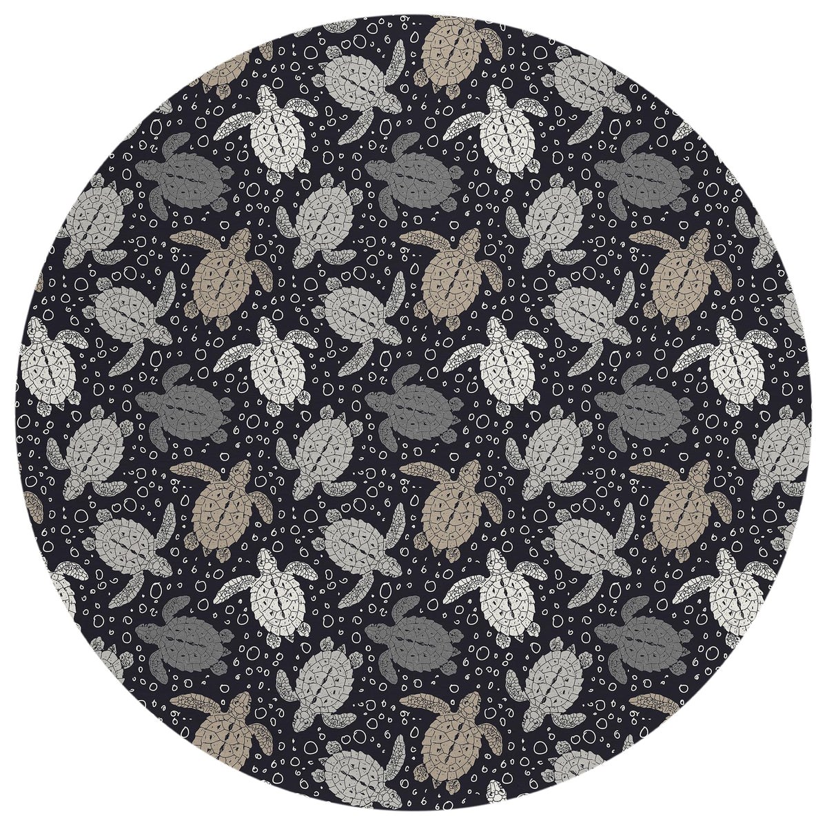 Addison Rugs Surfside Asr43 Midnight 8' X 8' Indoor Outdoor Round Rug, Easy Clean, Machine Washable, Non Shedding, Bedroom, Living Room, Dining Room, Kitchen, Patio Rug