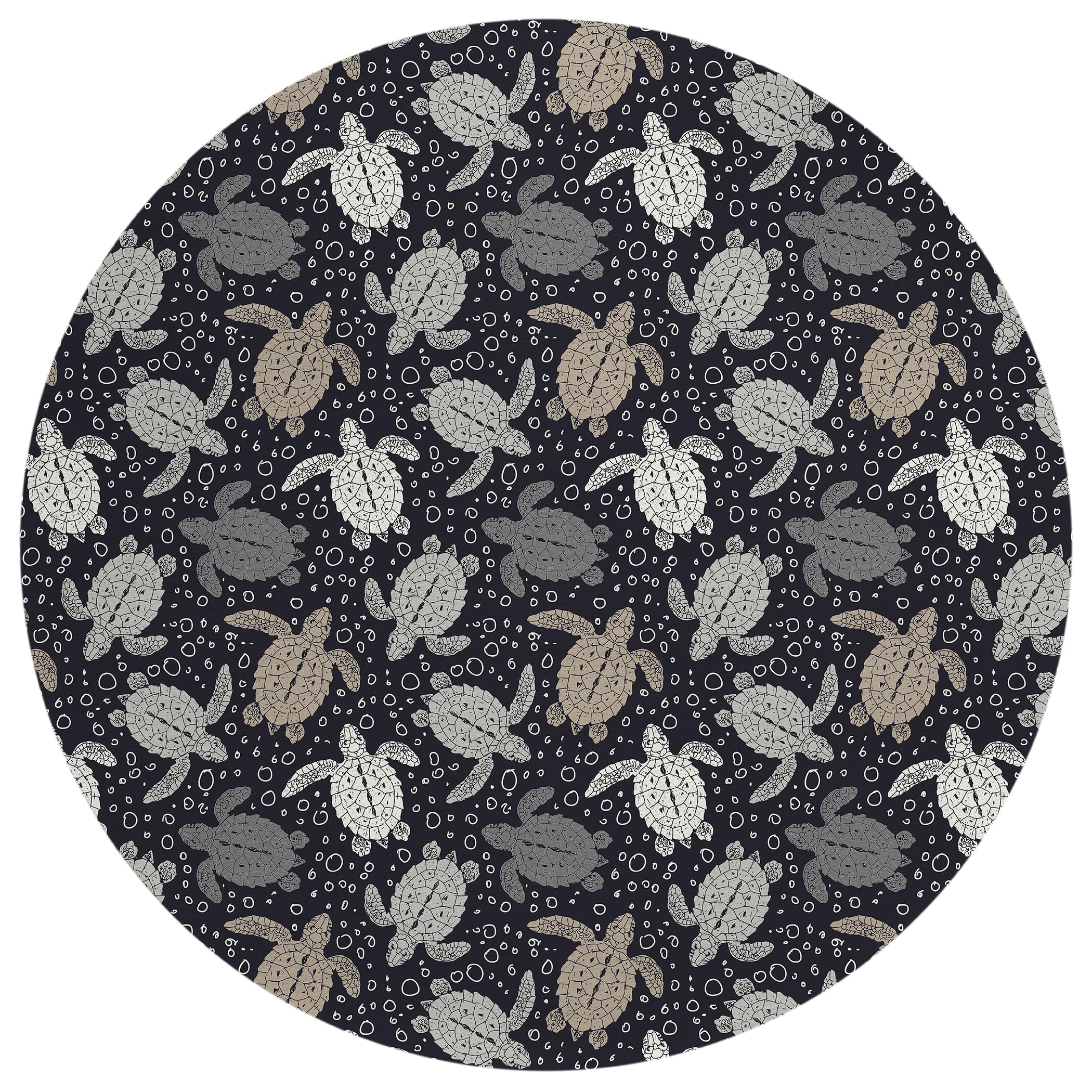 Addison Rugs Surfside Asr43 Midnight 8' X 8' Indoor Outdoor Round Rug, Easy Clean, Machine Washable, Non Shedding, Bedroom, Living Room, Dining Room, Kitchen, Patio Rug