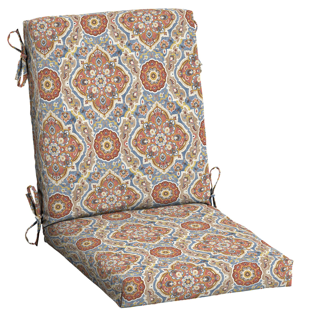 Arden Selections Outdoor Dining Chair Cushion 20 X 20, Rain-Proof, Fade Resistant 20 X 20, Global Vintage Medallion