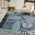 Nourison Garden Oasis Indoor/Outdoor Navy 9 x 12 Area Rug, Easy Cleaning, Non-Shedding, Bed Room, Living Room, Dining Room, Ki