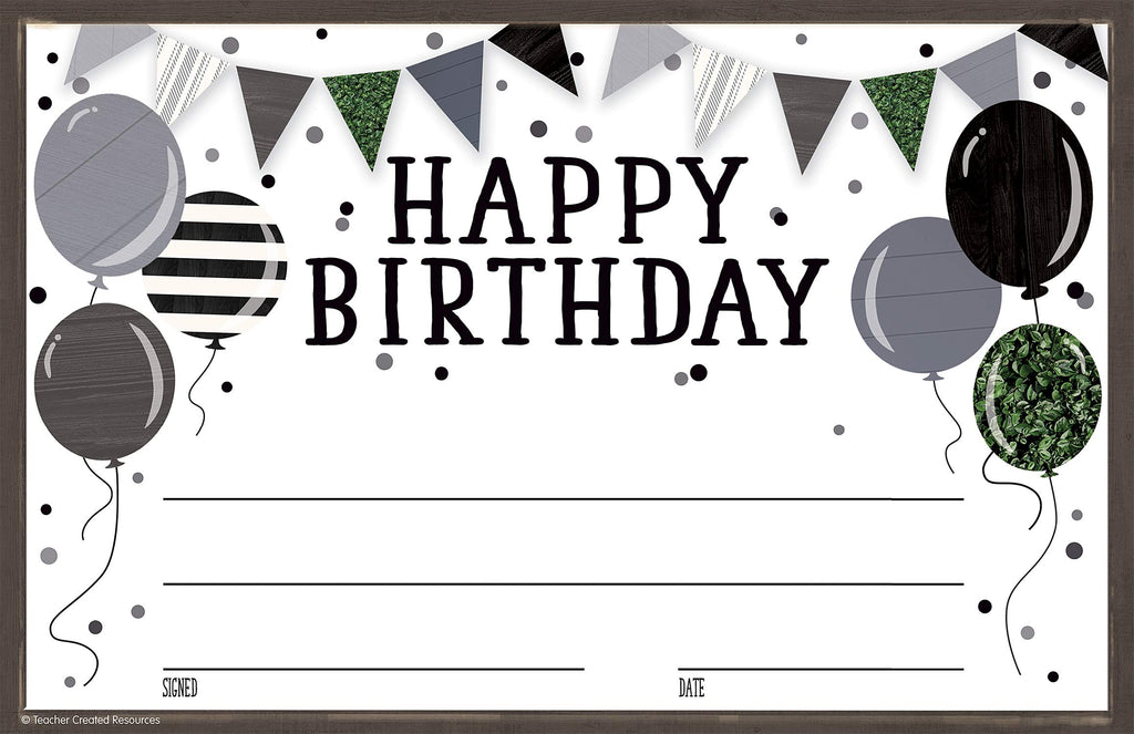 Teacher Created Resources Modern Farmhouse Happy Birthday Awards (Tcr8528)