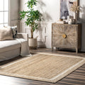 nuLOOM Rikki Coastal Braided Jute Area Rug, 8x10, Off-white