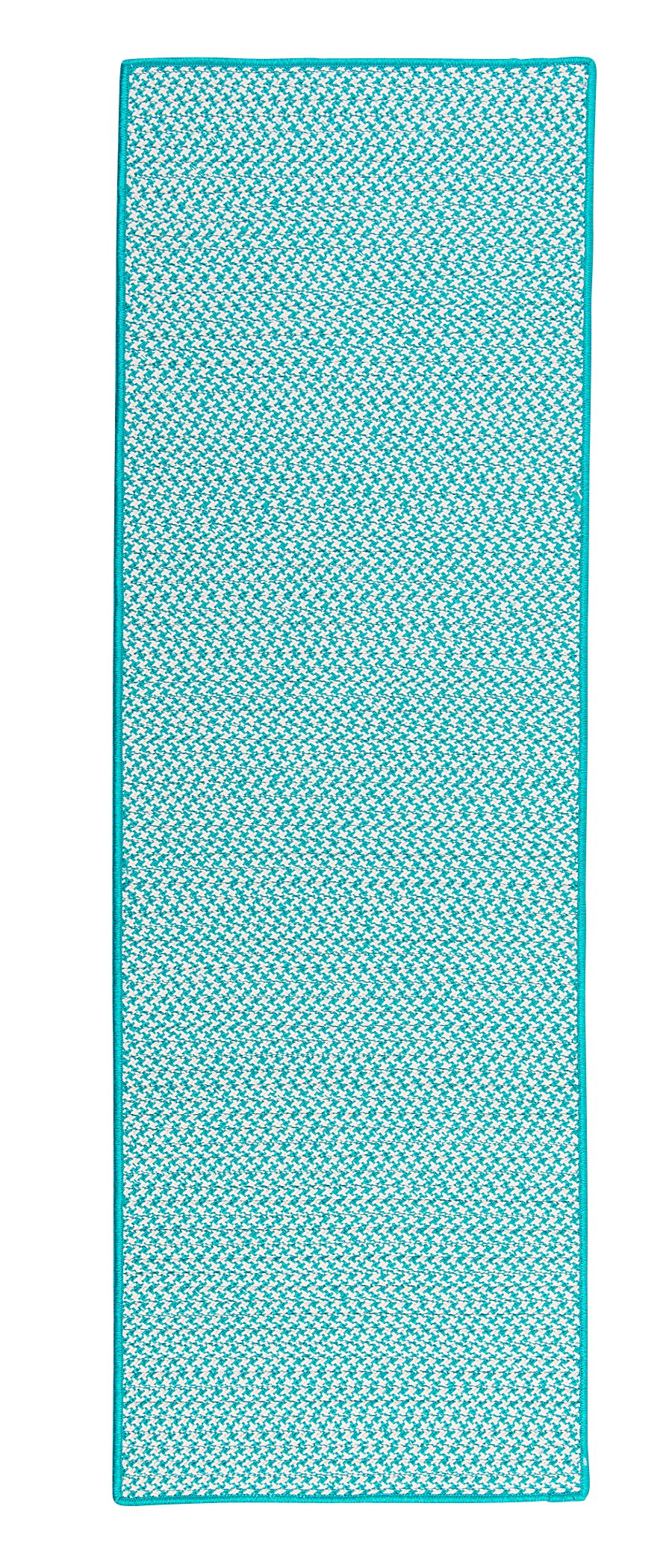 Outdoor Houndstooth Tweed Rug, 2 By 4-Feet, Turquoise