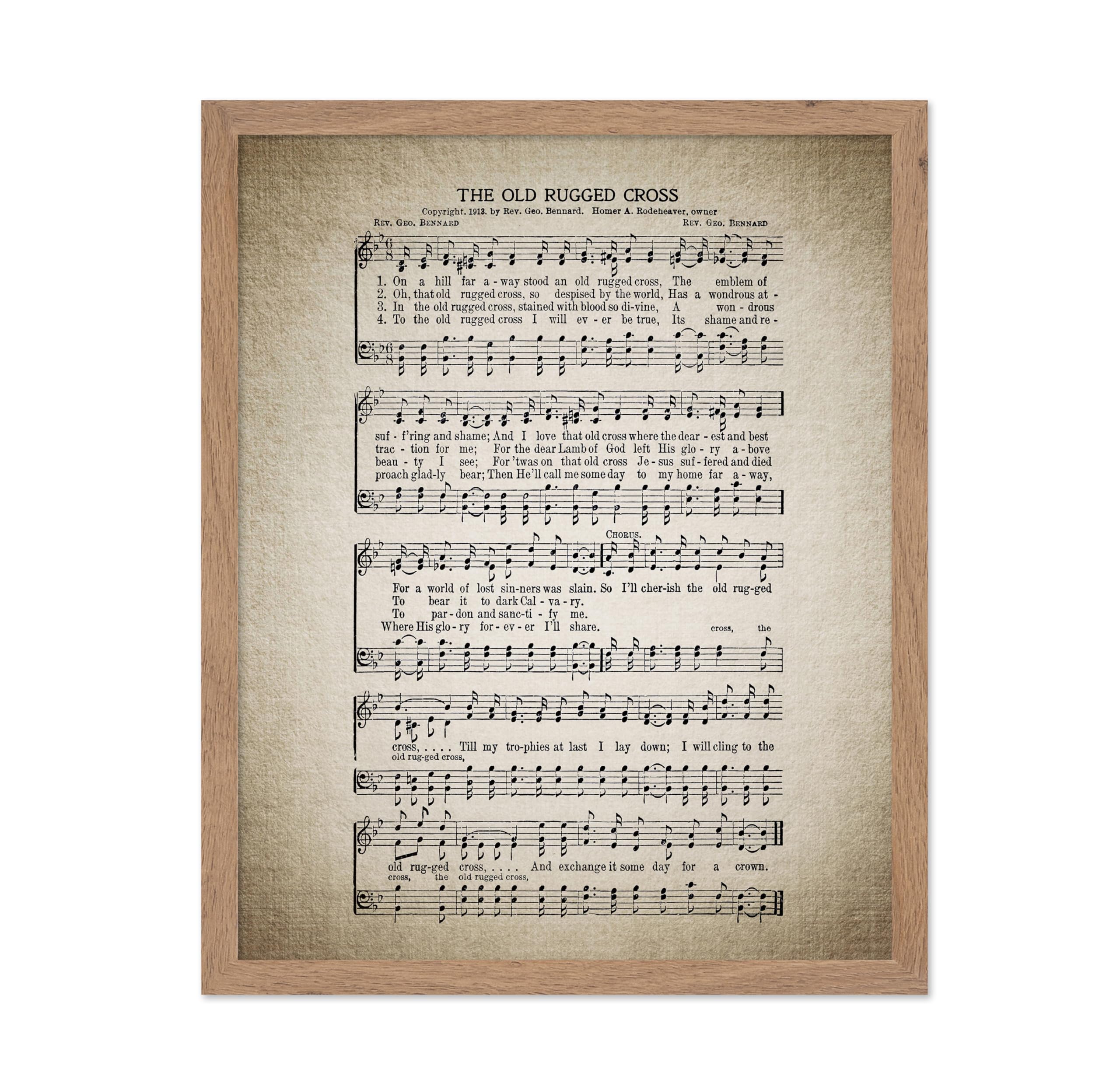 Poster Master Classic Music Poster - Vintage Instructional Print - Gift for Artist, Singer - The Old Rugged Cross, Hymnal Sheet,