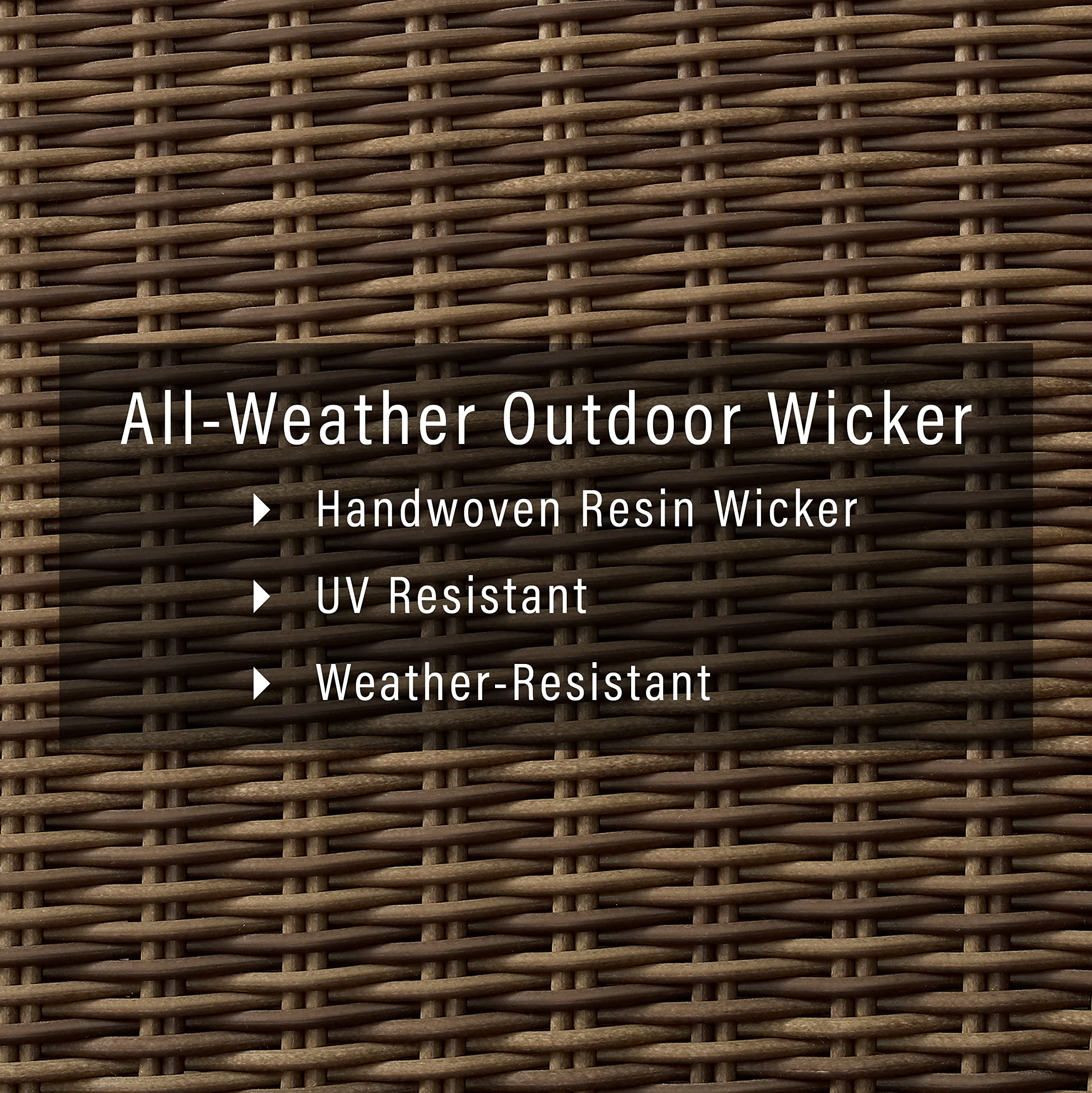 Crosley Furniture Bradenton 2-Piece Outdoor Chair Set, Wicker Dining Patio Chairs For Deck, Backyard, Weathered Brown With Navy Cushions