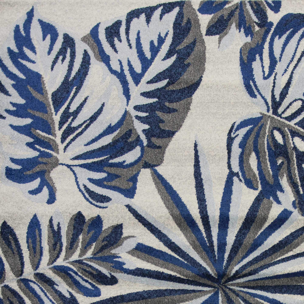 HomeRoots Decor 3'3-inch x 4'11-inch Polypropylene Grey/Blue Area Rug