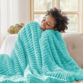 Bedsure Blue Fog Fleece Blanket For Couch - Super Soft Cozy Twin Blankets For Women, Cute Small Blanket For Girls, 60X80 Inches