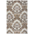 Napoli Collection Floral Rug Mocha 9' X 12' Contains Latex Wool, Cotton Medallion 0.25-0.5 Inch Stain Resistant, Handmade 9' X 12'