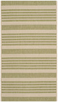 SAFAVIEH Courtyard Collection Accent Rug - 2 x 37, Beige & Sweet Pea, Stripe Design, Non-Shedding & Easy Care, Indoor/Outdoor