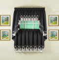 Today'S Curtain Verona Reverse Embroidery Tier, 36', Black/Rose, 60' W X 36' L