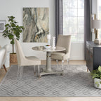 Nourison Versatile Indoor/Outdoor Silver Grey 9' X 12' Area Rug, Easy Cleaning, Non Shedding, Bed Room, Living Room, Dining Room, Deck, Backyard, Patio, High Traffic Area (9X12)