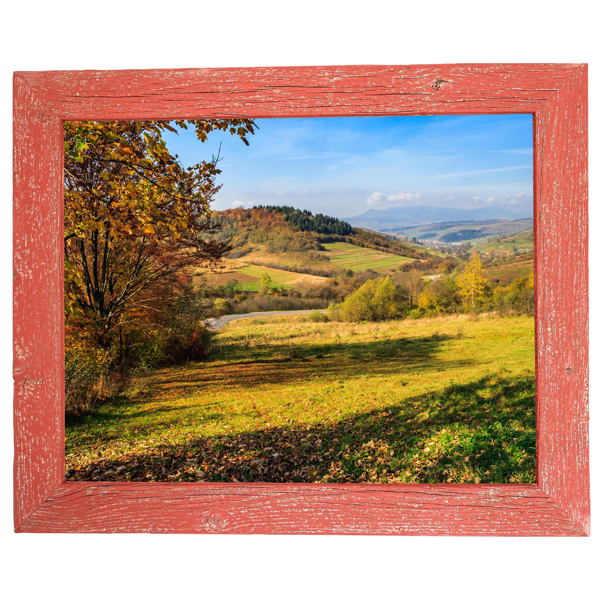 Barnwoodusa | Farmhouse 6X6 Picture Frame | 1 1/2 Inch Molding | 100% Reclaimed Wood | Rustic | Rustic Red