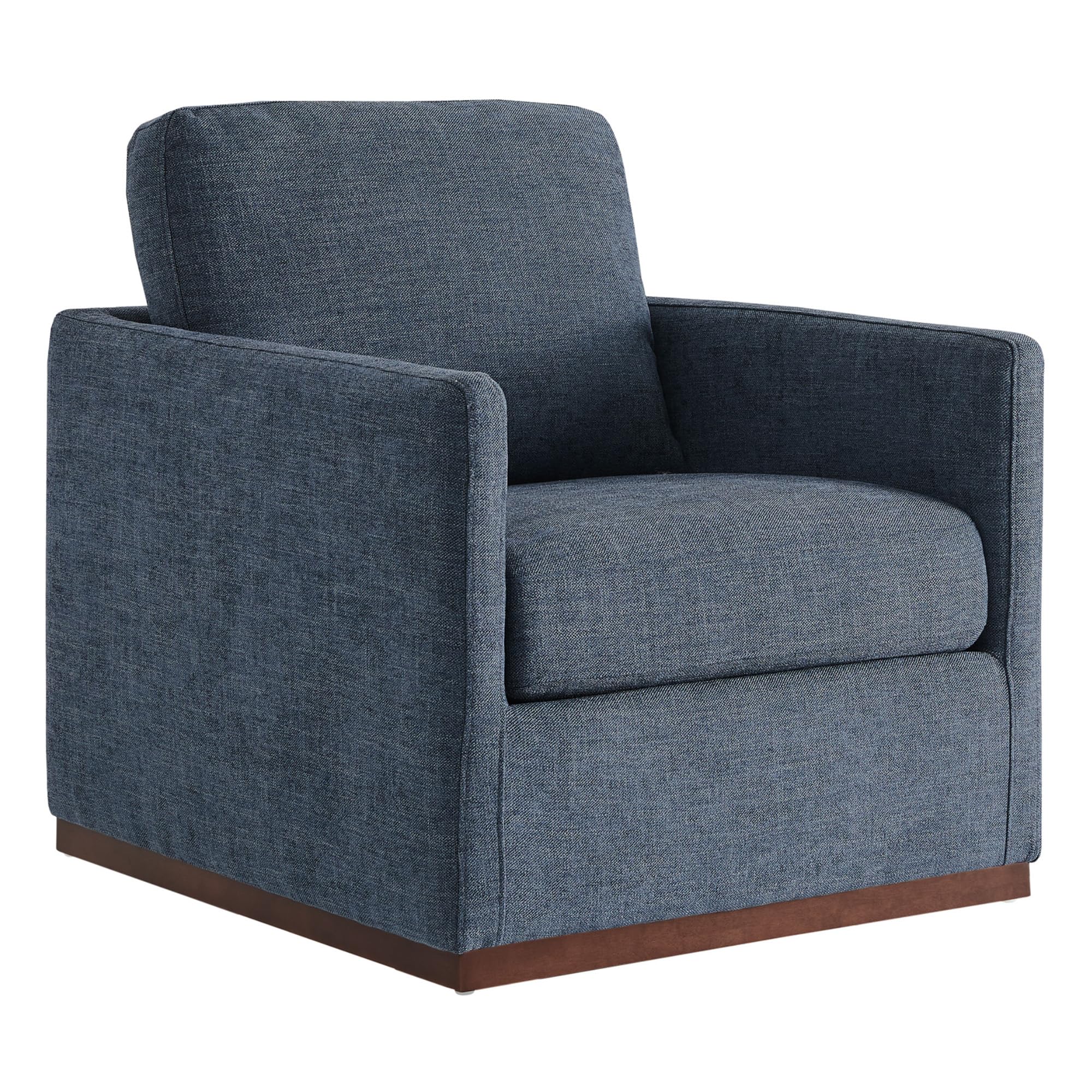 Chita Swivel Accent Chair, Fsc Certified Mid Century Modern Arm Chair For Living Room And Bedroom, Fully Assembled, Navy Blue