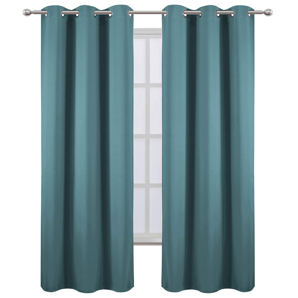 Lemomo Sea Teal Thermal Blackout Curtains/38 X 84 Inch/Set Of 2 Panels Room Darkening Curtains For Bedroom