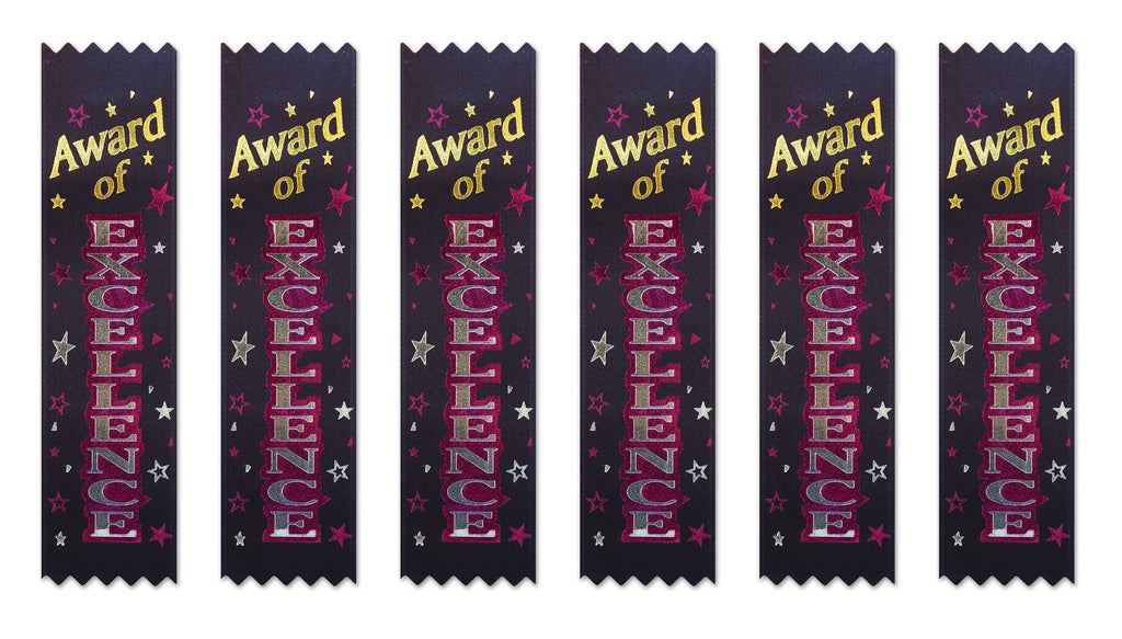 Beistle Award of Excellence Value Ribbons, 11/2 by 61/4-Inch, 30-Pack,Multicolored