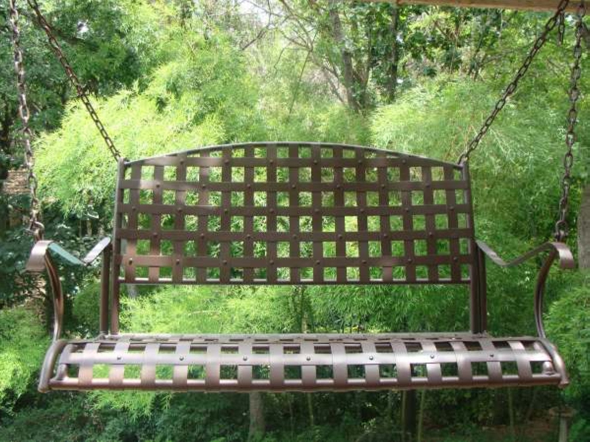 International Caravan Santa Fe Iron Hanging Porch Swing in Antique Brown