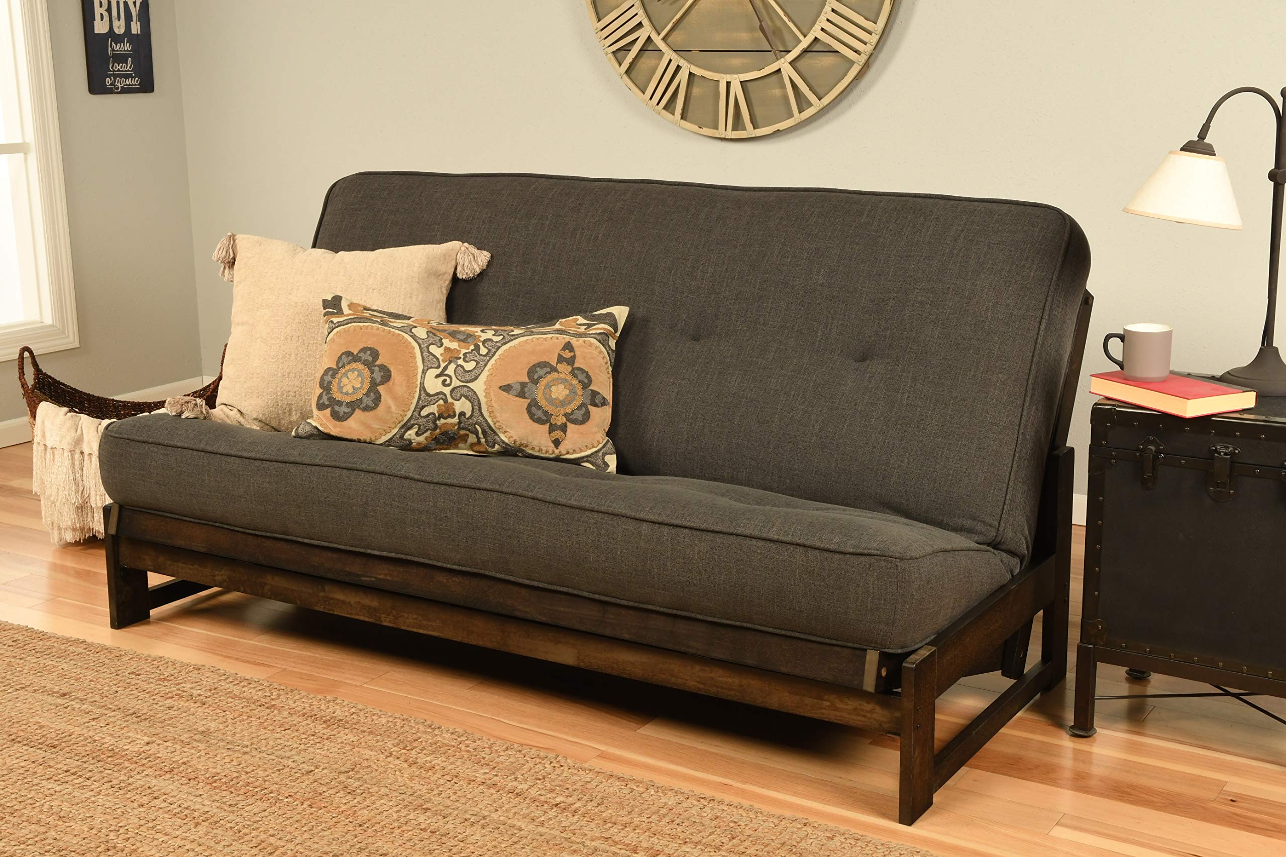 Kodiak Aspen Full-Size Futon Mattress, Gray Linen