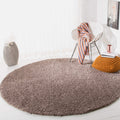 SAFAVIEH August Shag Collection Area Rug - 4 Round, Taupe, Solid Design, Non-Shedding & Easy Care, 1.2-inch Thick Ideal for Hig