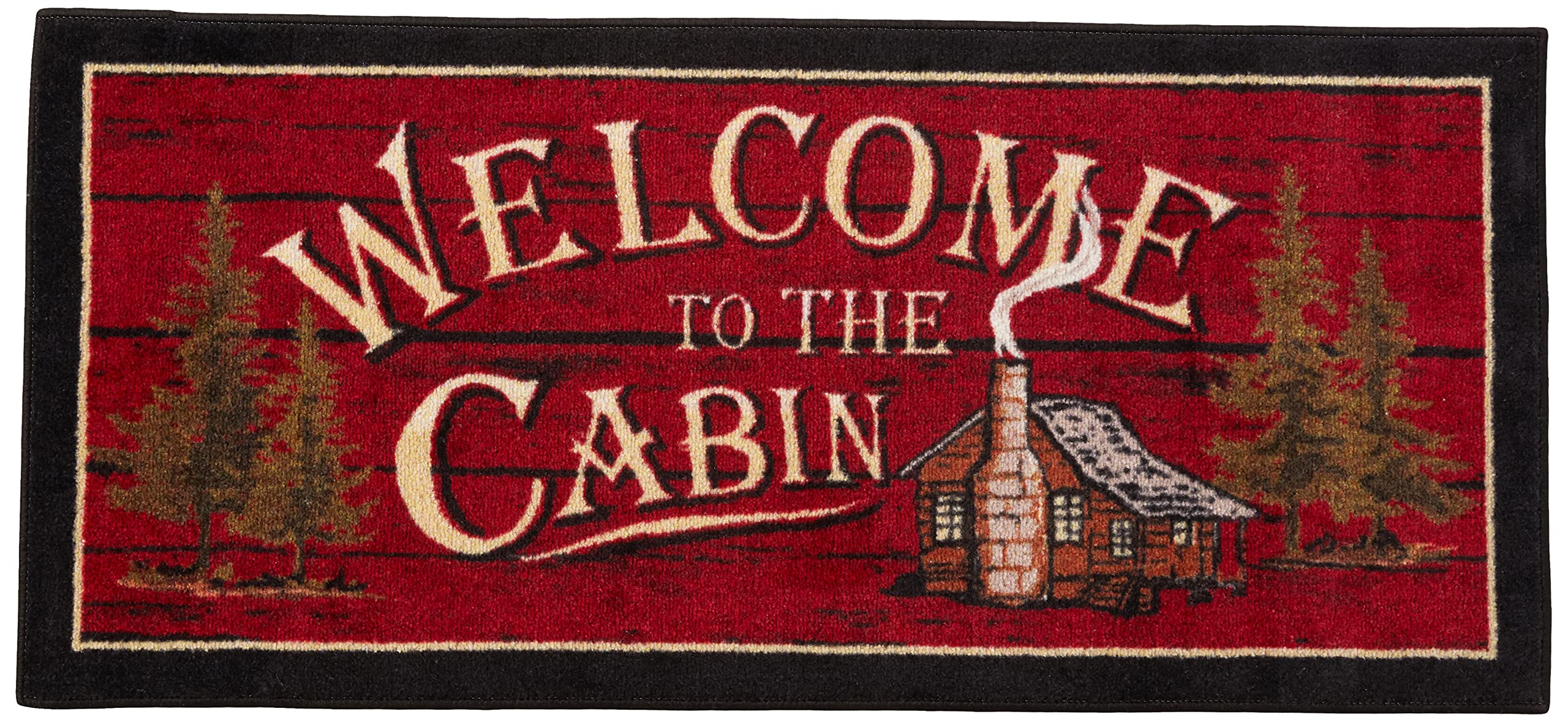Cozy Cabin CC5268 Welcome to the Cabin Non Skid Rug 20''x44'' Red