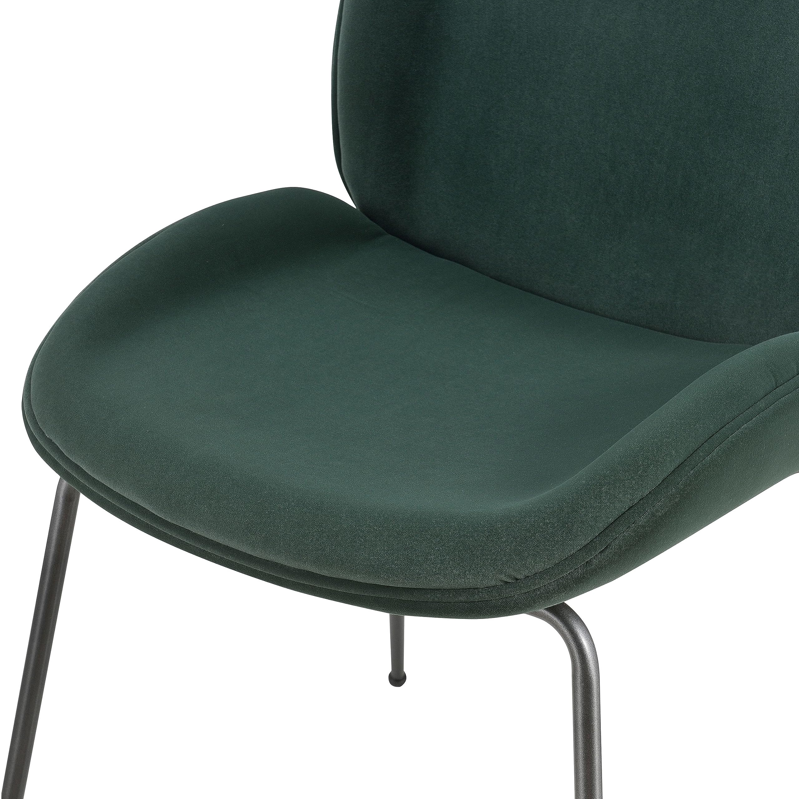 Npd Furniture And More Lucy Velvet Fabric, Set Of 2 Dining Chairs, Gallery Dark Green