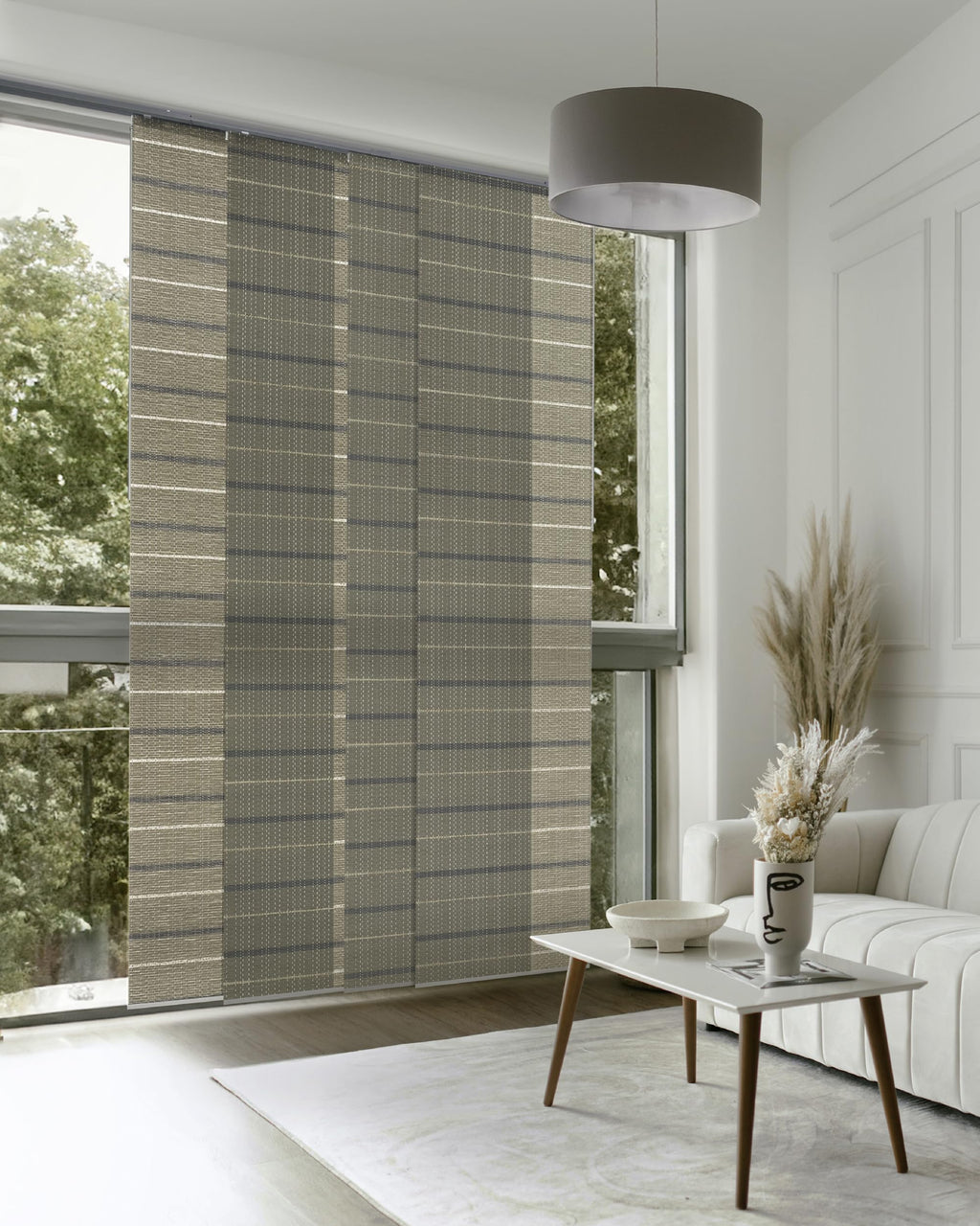 Godear Design Adjustable Sliding Panel Track Blinds For Sliding Patio Doors, Vertical Blinds For Large Windows, Extendable Track