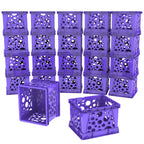 Storex Micro Crate, 6.75 X 5.8 X 4.8 Inches, Purple, 18-Pack (63105U18C)