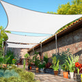 Shademart 12' X 16' White Sun Shade Sail Upf50 Rectangle Smtapr1016 Canopy Fabric Cloth Screen, Water And Air Permeable & Uv Res