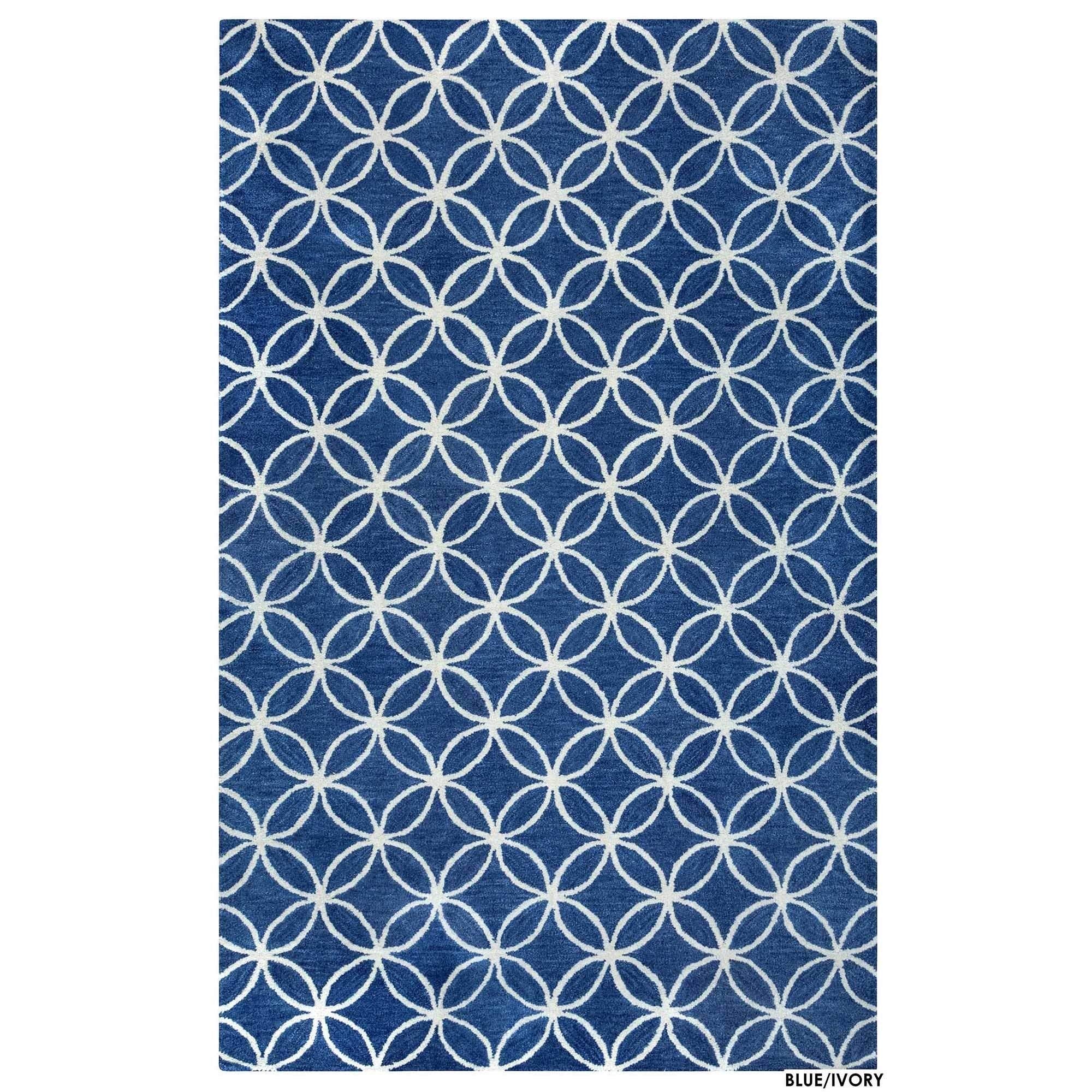 Rizzy Home Alora Decor Holland 8' X 10' Geometric Blue/Ivory Hand-Tufted Area Rug