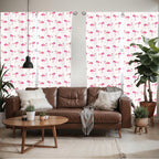 Ambesonne Flamingo Window Curtains Pack Of 2, Repetitive Pattern Of Hand Painted Tropic Birds And Spots, Lightweight Set With Ro