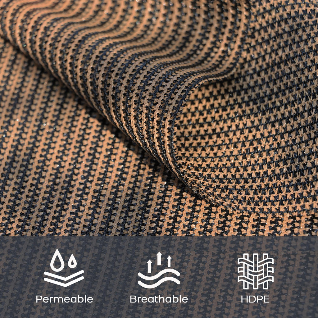 Vicllax Shade Fabric Sun Shade Cloth Privacy Screen With Grommets For Patio Garden Pergola Cover Canopy 6X6 Ft, Mocha