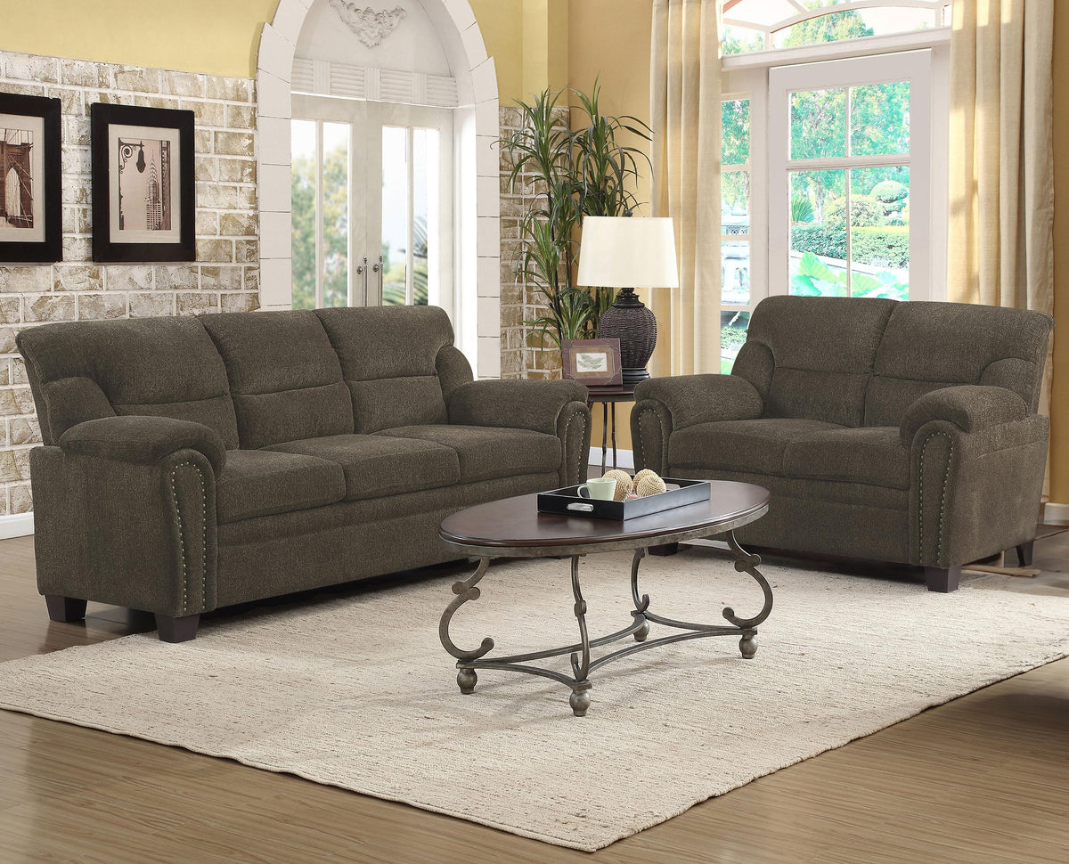 Coaster Clementine 2-Piece Sofa Set, Brown