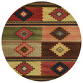 Addison Rugs Sonora Aso31 Brown 8' X 8' Indoor Outdoor Round Rug, Easy Clean, Machine Washable, Non Shedding, Bedroom, Living Room, Dining Room, Kitchen, Patio Rug