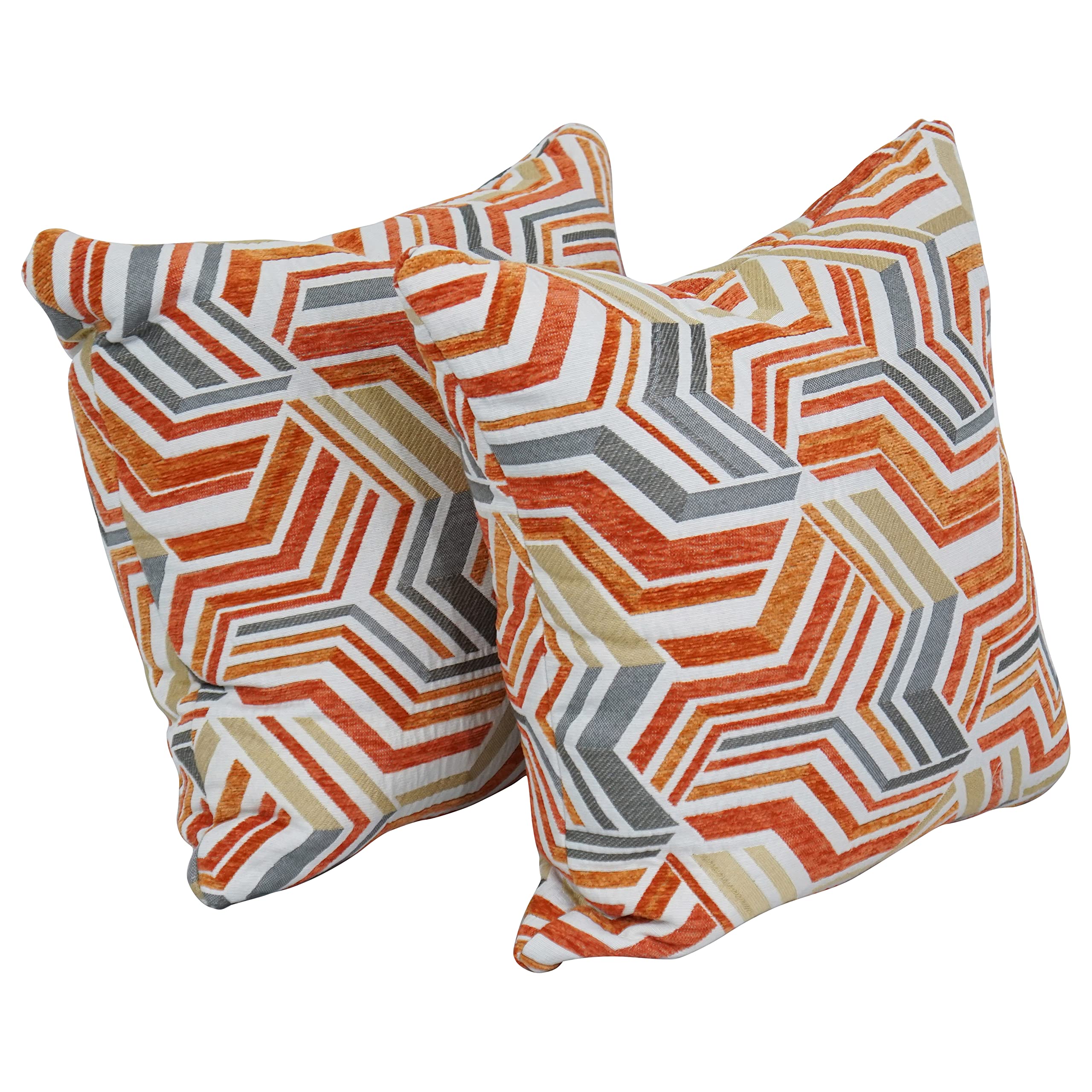 Blazing Needles Square Jacquard Throw Pillows, 17", Zucchini Tanger 2 Count