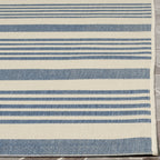 Safavieh Courtyard Collection 2' X 3'7'' Beige/Blue Cy6062 Stripe Indoor/ Outside Waterproof Easy Cleansingpatio Backyard Mudroo