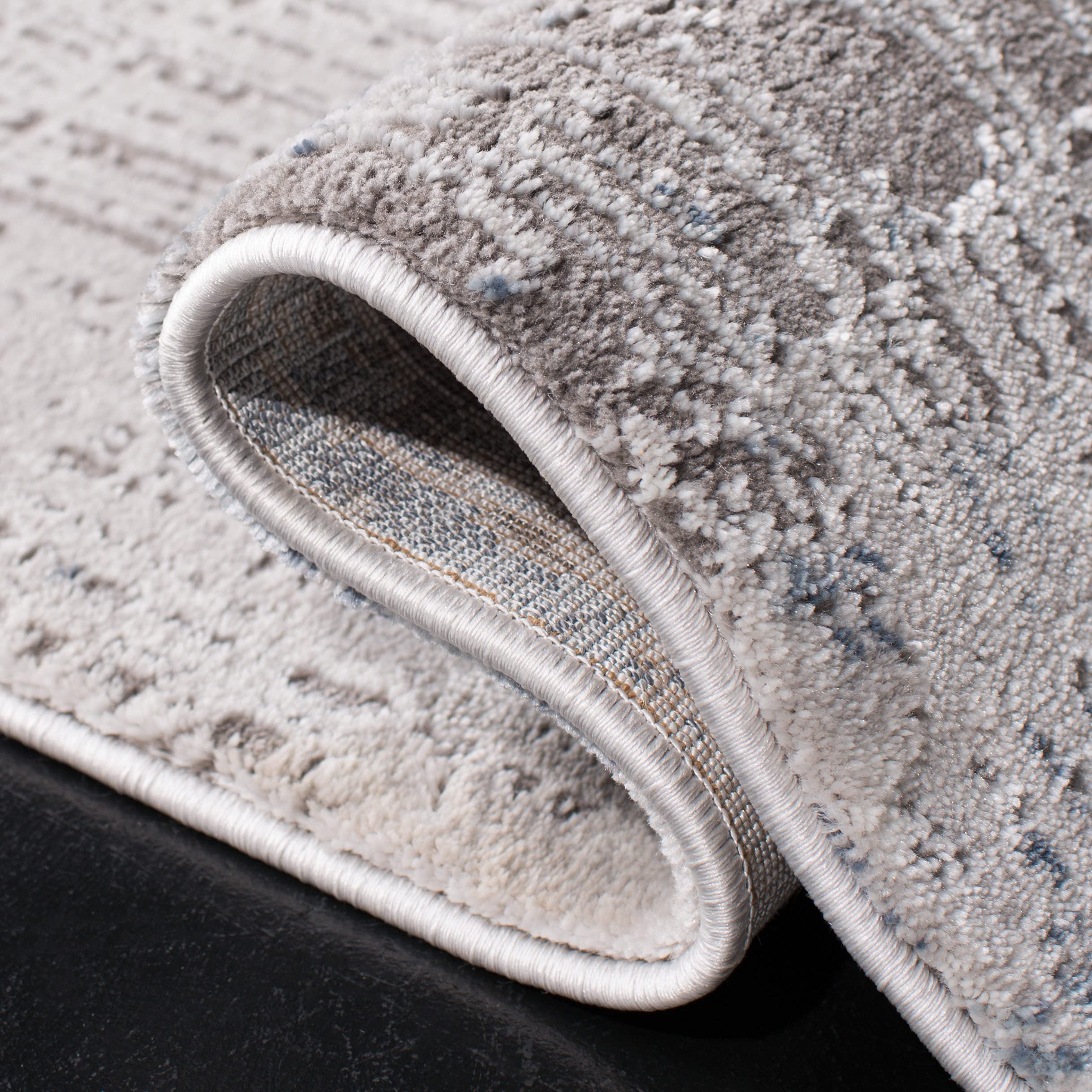 Safavieh Craft Collection Runner Rug - 2'3'' X 6', Grey & Blue, Modern Abstract Design, Non-Shedding & Easy Care, Ideal For High