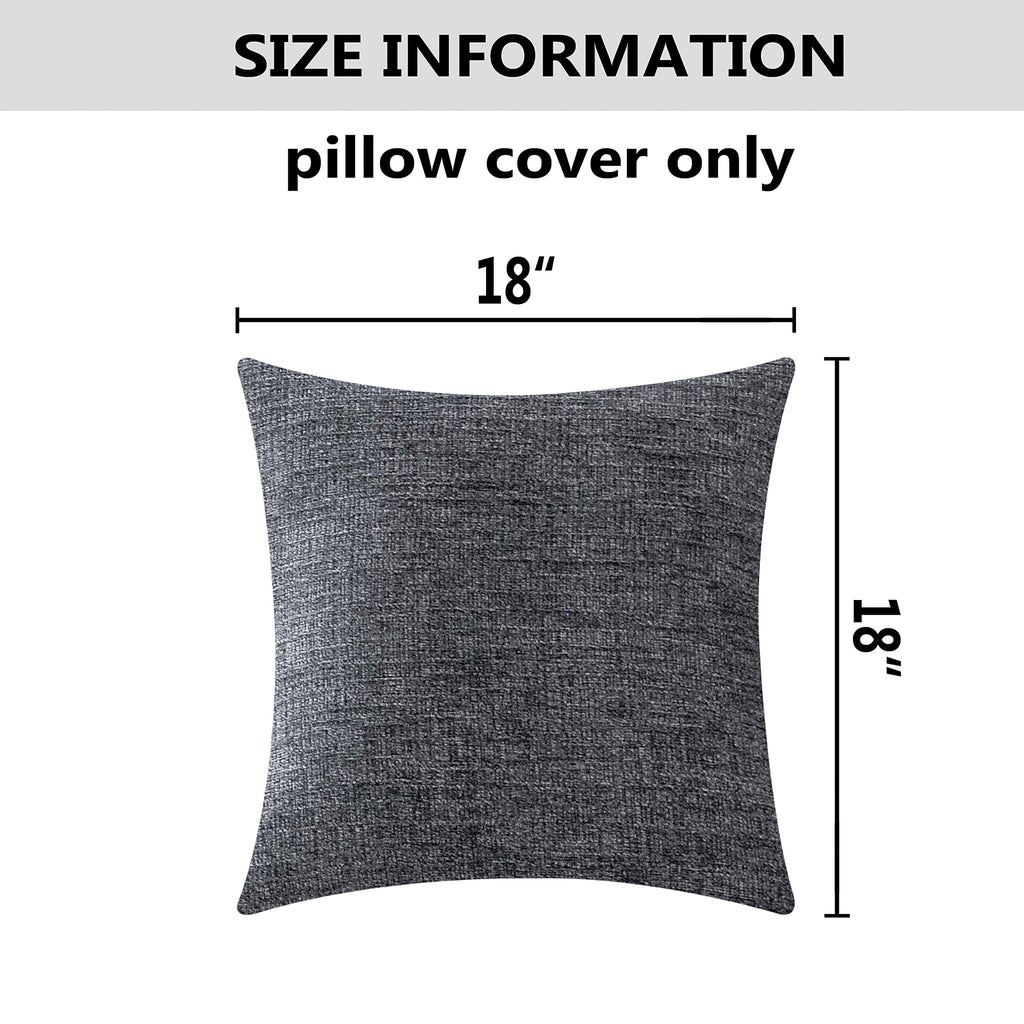 Home Brilliant Square Throw Pillows Cover Supersoft Chenille Velvet Plush Stripes Cushion Covers Decorative, 2 Packs, 18X18 Inch