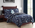 Sapphire Home 8 Piece Space Navy Queen Bedding Set For Boys, Bed In A Bag, Kids Comforter Set With Bed Sheets, Pillow Case, Toy