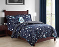 Sapphire Home 4 Piece Space Themed Full Kids Comforter Set - Kids Bedding - Pillow Sham, Decorative Toy Pillow - Solar System Be
